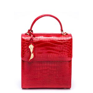 Audrey Red Alligator Purse
