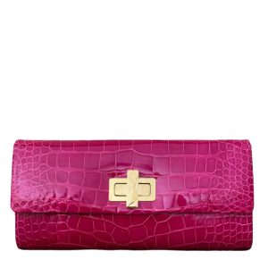 Ingrid Hot Pink Alligator Small