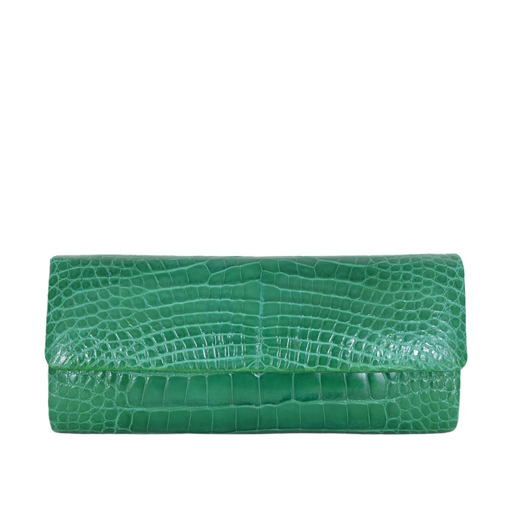 Ginger Seafoam Alligator Clutch