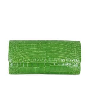 Ginger Lime Alligator Clutch