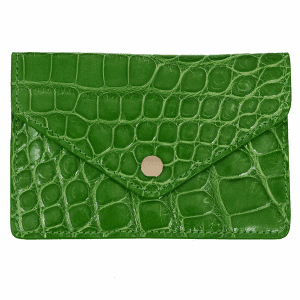 Lime Alligator Large Card Case